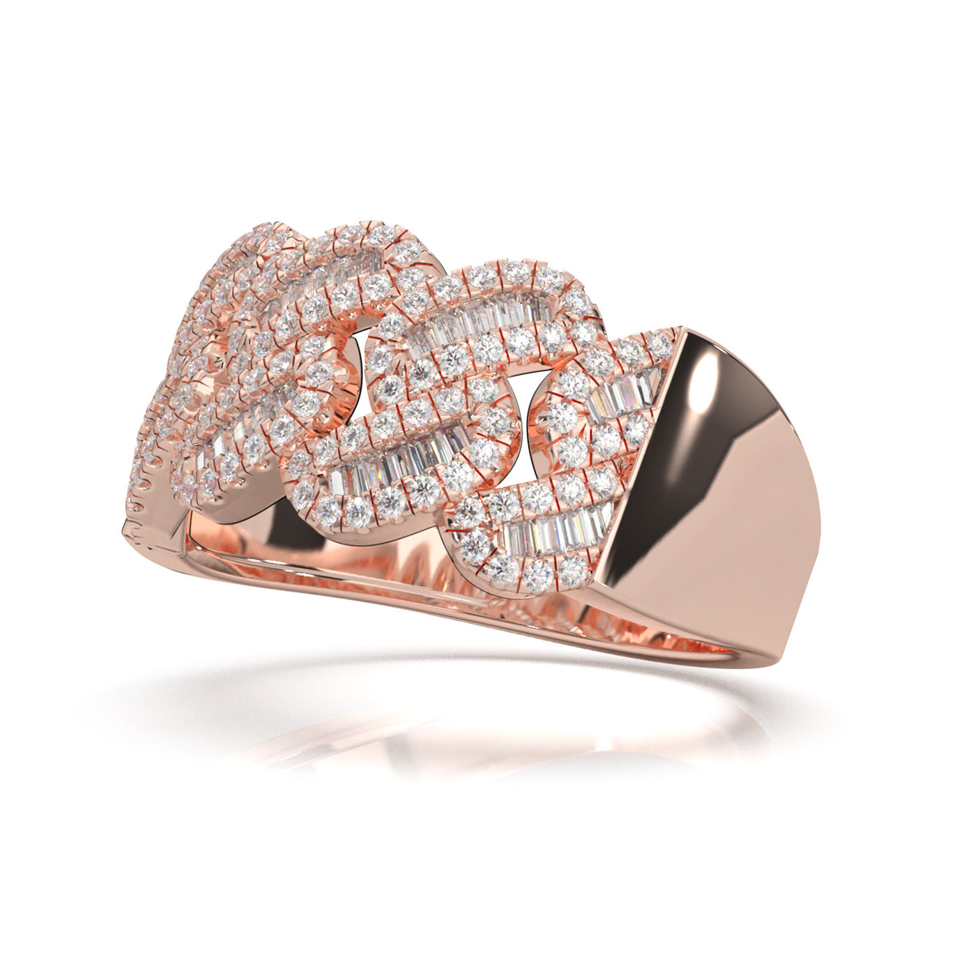 1.10 ct Moissanite Mens Wedding Bands in 10k Rose Gold