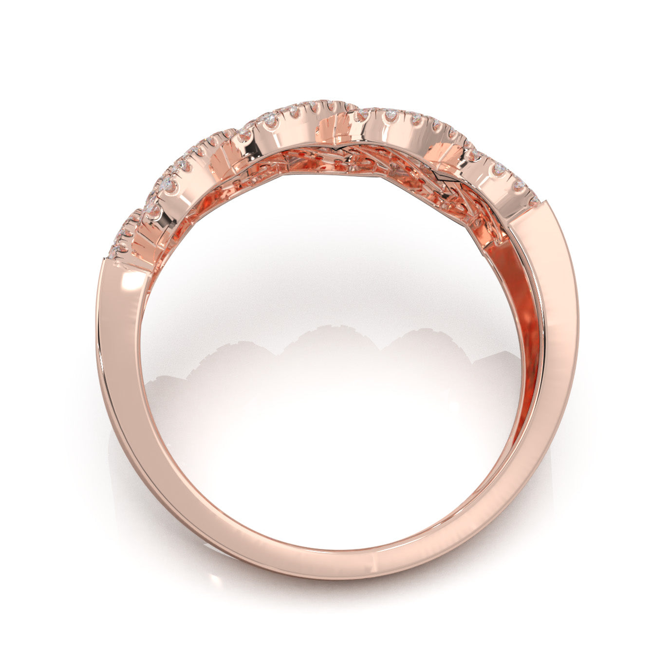1.10 ct Moissanite Mens Wedding Bands in 10k Rose Gold