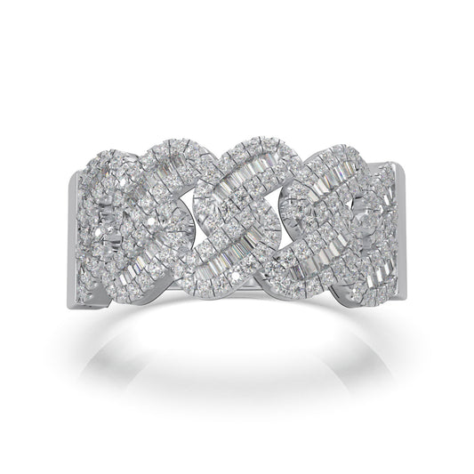 1.10 ct Natural Diamond Mens Wedding Bands in 10k White Gold