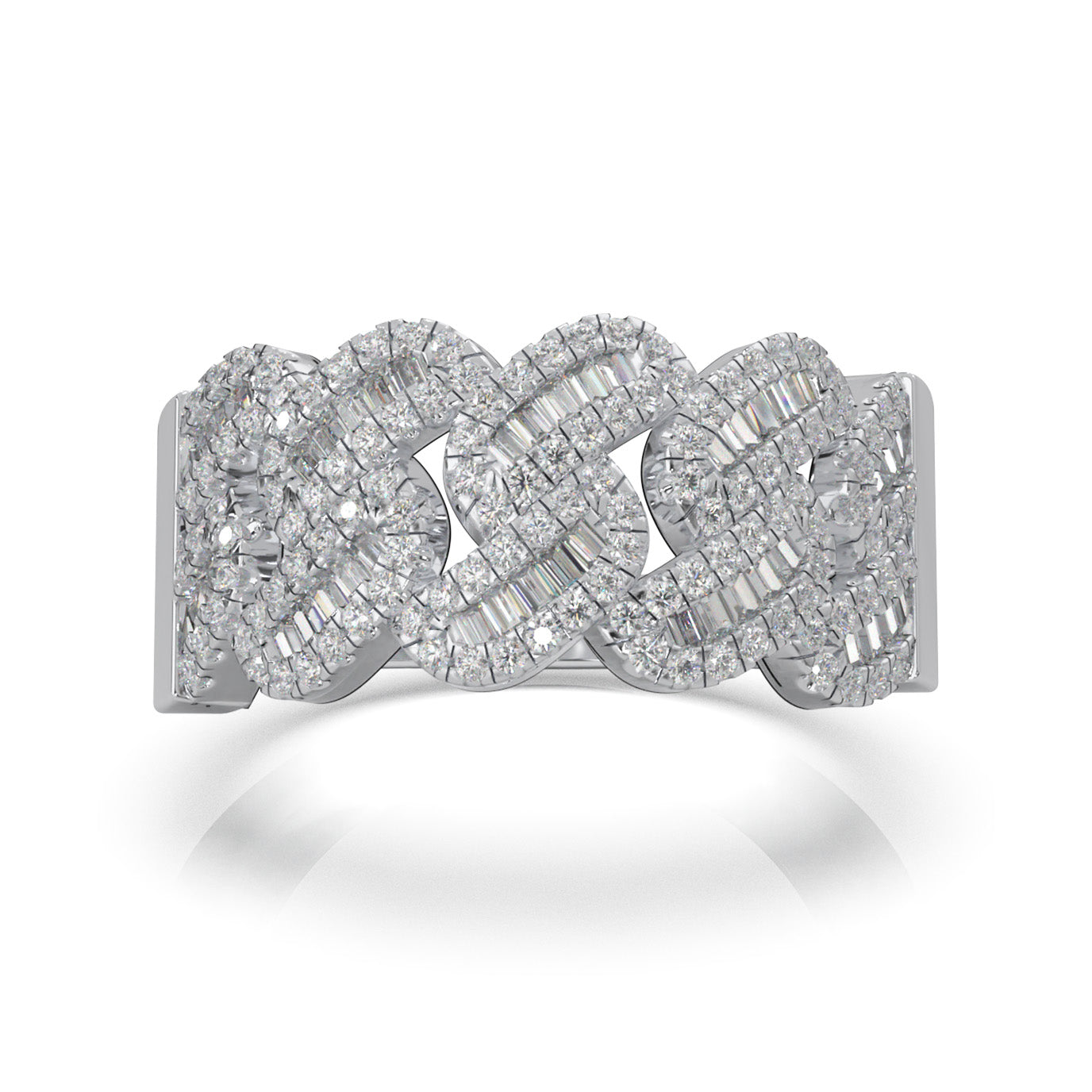 1.10 ct Moissanite Mens Wedding Bands in 14k White Gold