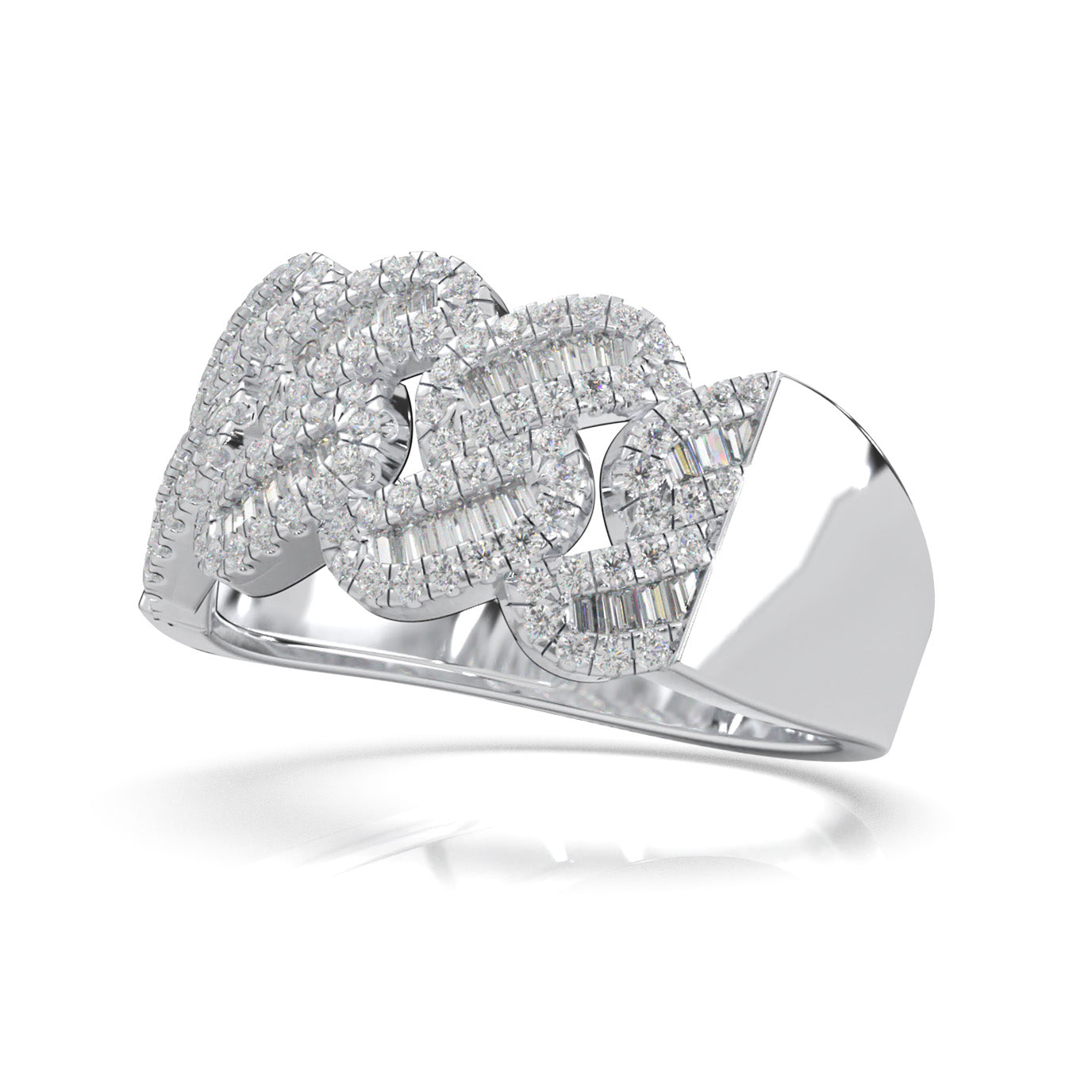 1.10 ct Natural Diamond Mens Wedding Bands in 10k White Gold