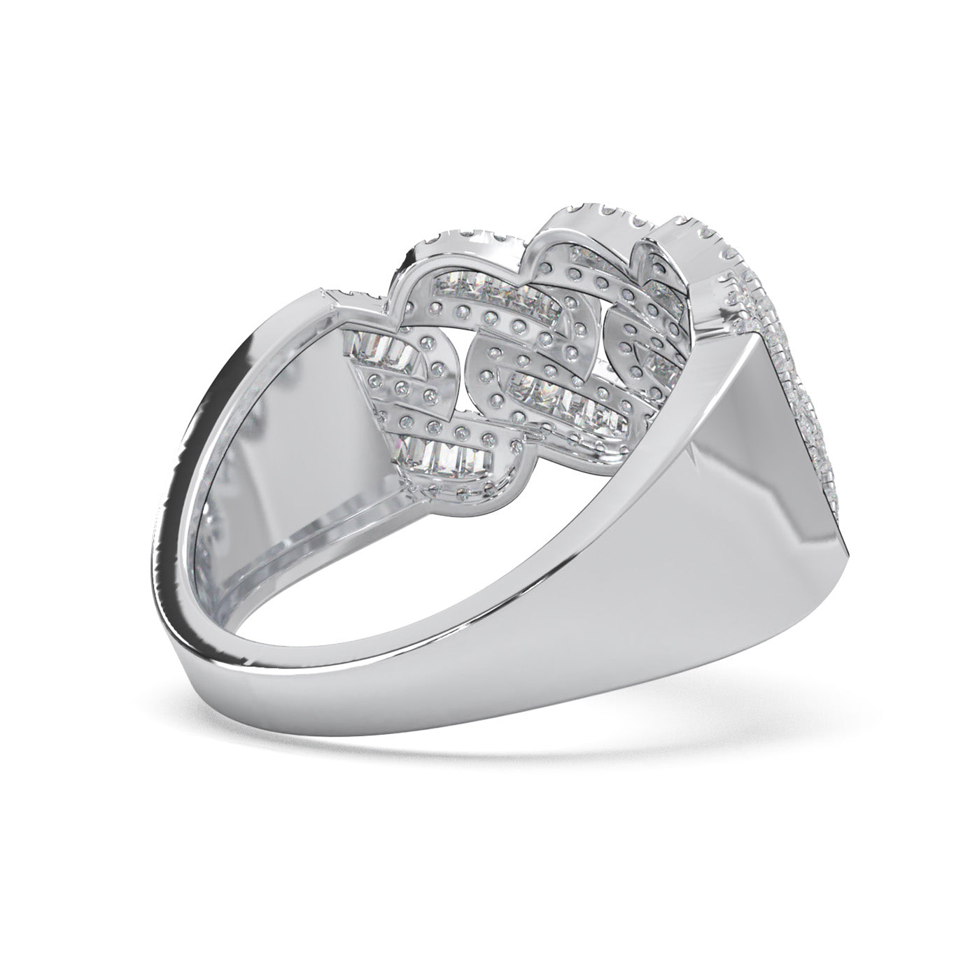 1.10 ct Moissanite Mens Wedding Bands in 10k White Gold