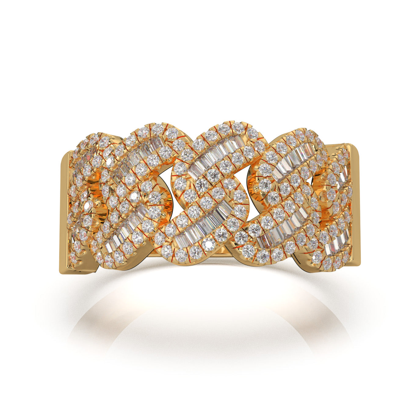1.10 ct Moissanite Mens Wedding Bands in 10k Yellow Gold