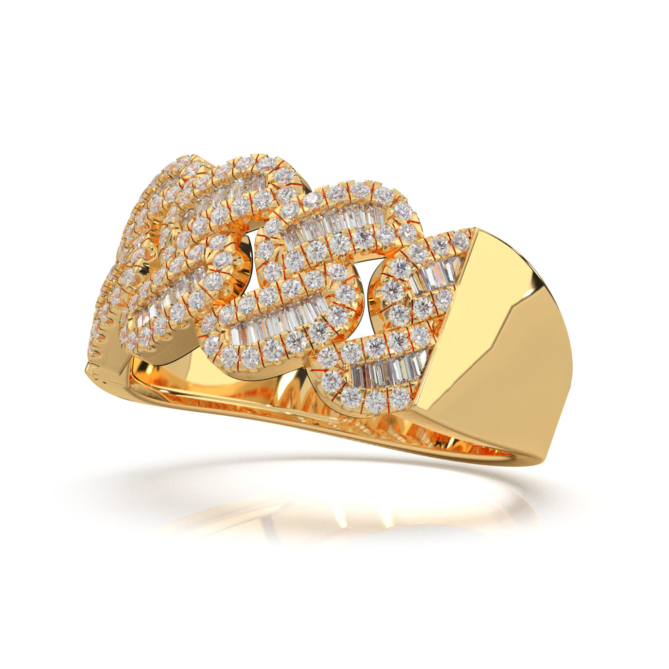 1.10 ct Moissanite Mens Wedding Bands in 14k Yellow Gold