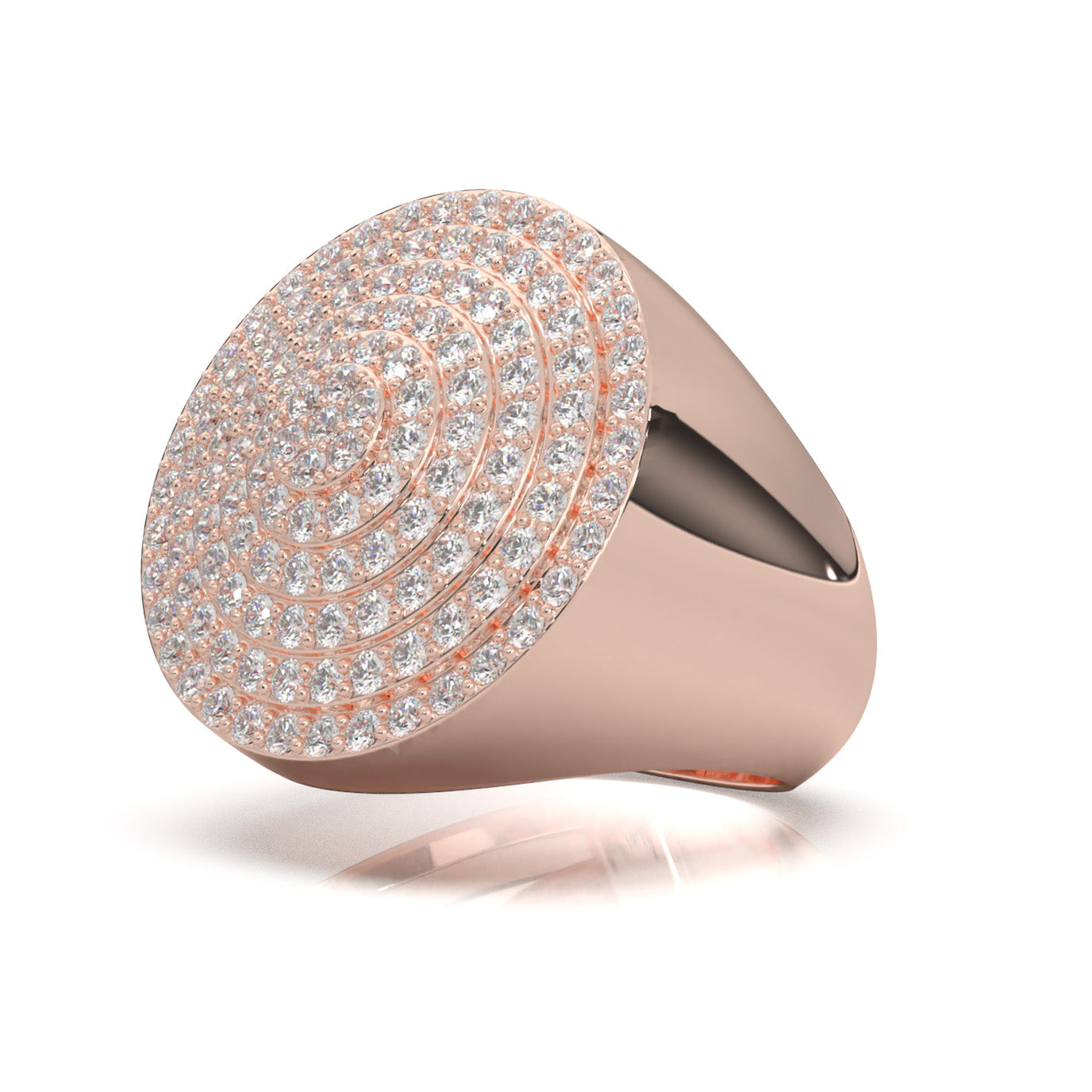 2.90 ct Moissanite Statement Mens Rings in 10k Rose Gold