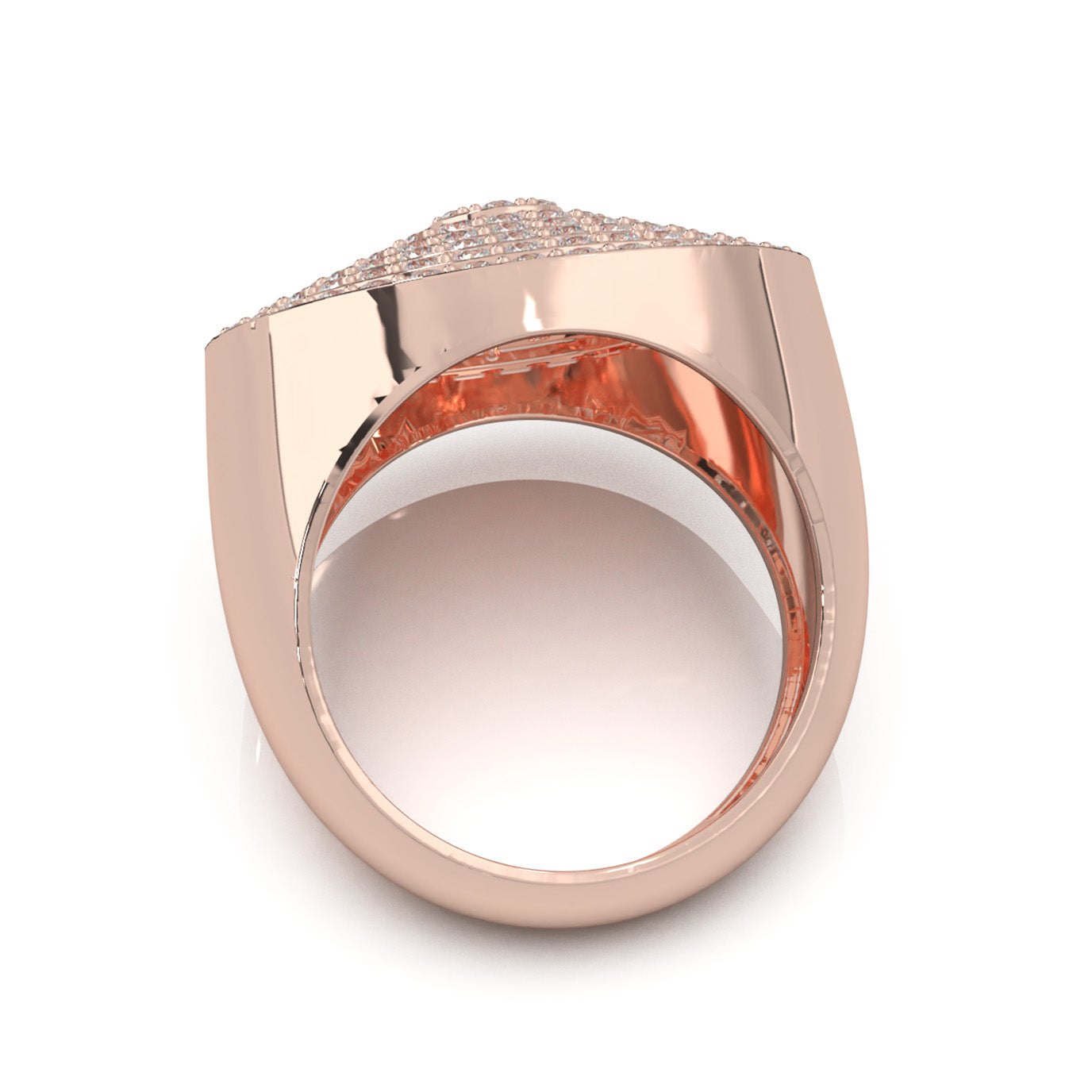 2.90 ct Natural Diamond Statement Mens Rings in 10k Rose Gold