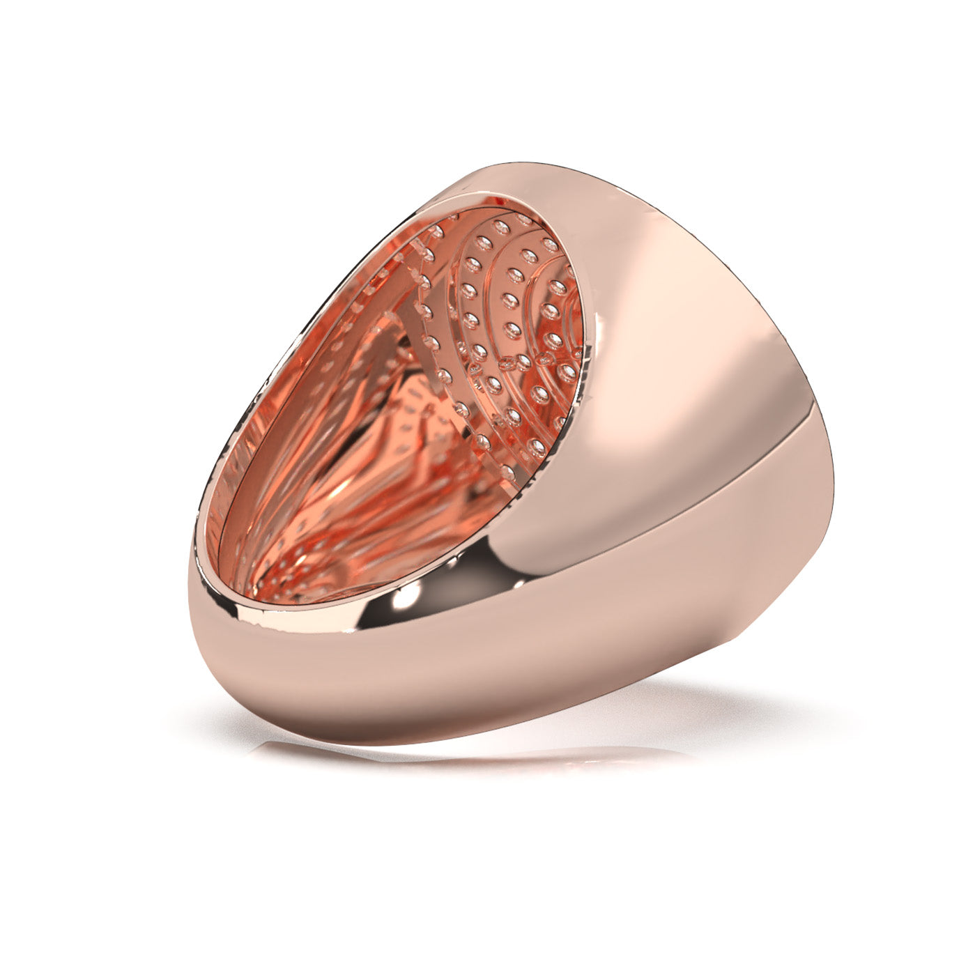 2.90 ct Lab Grown Diamond Statement Mens Rings in 14k Rose Gold
