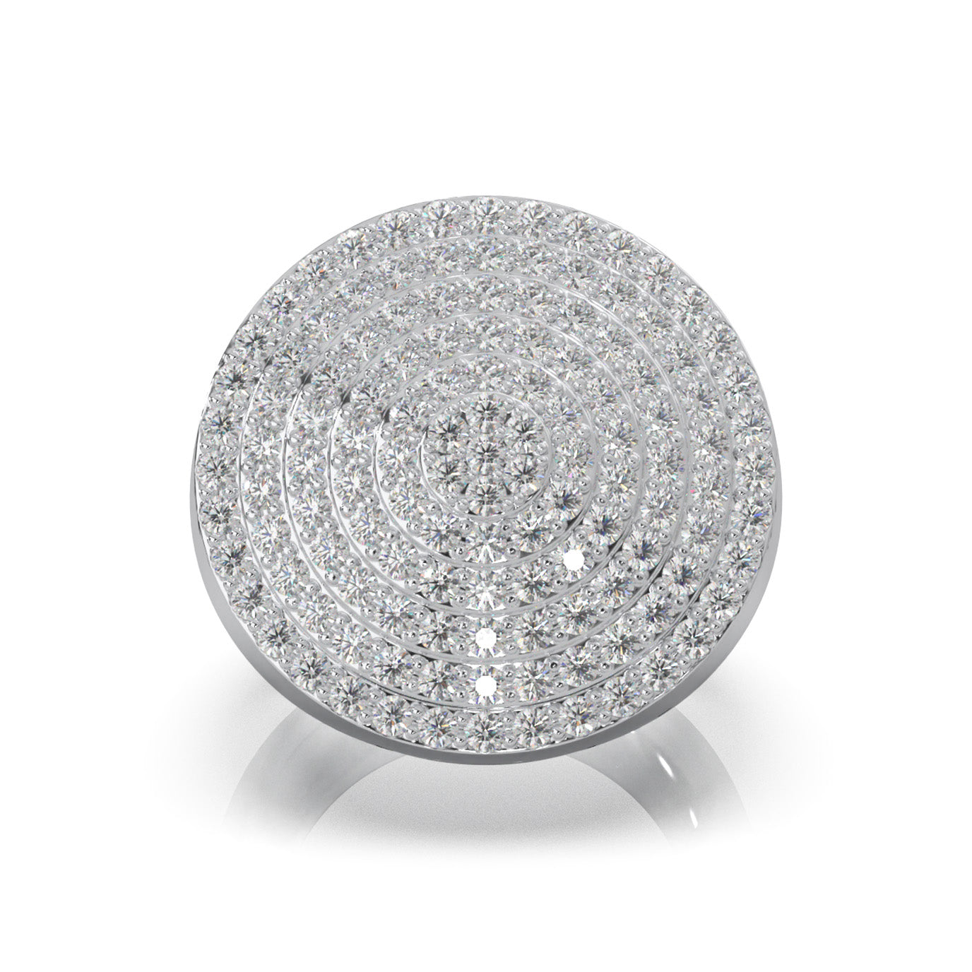 2.90 ct Moissanite Statement Mens Rings in 14k White Gold