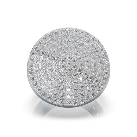 2.90 ct Moissanite Statement Mens Rings in 14k White Gold