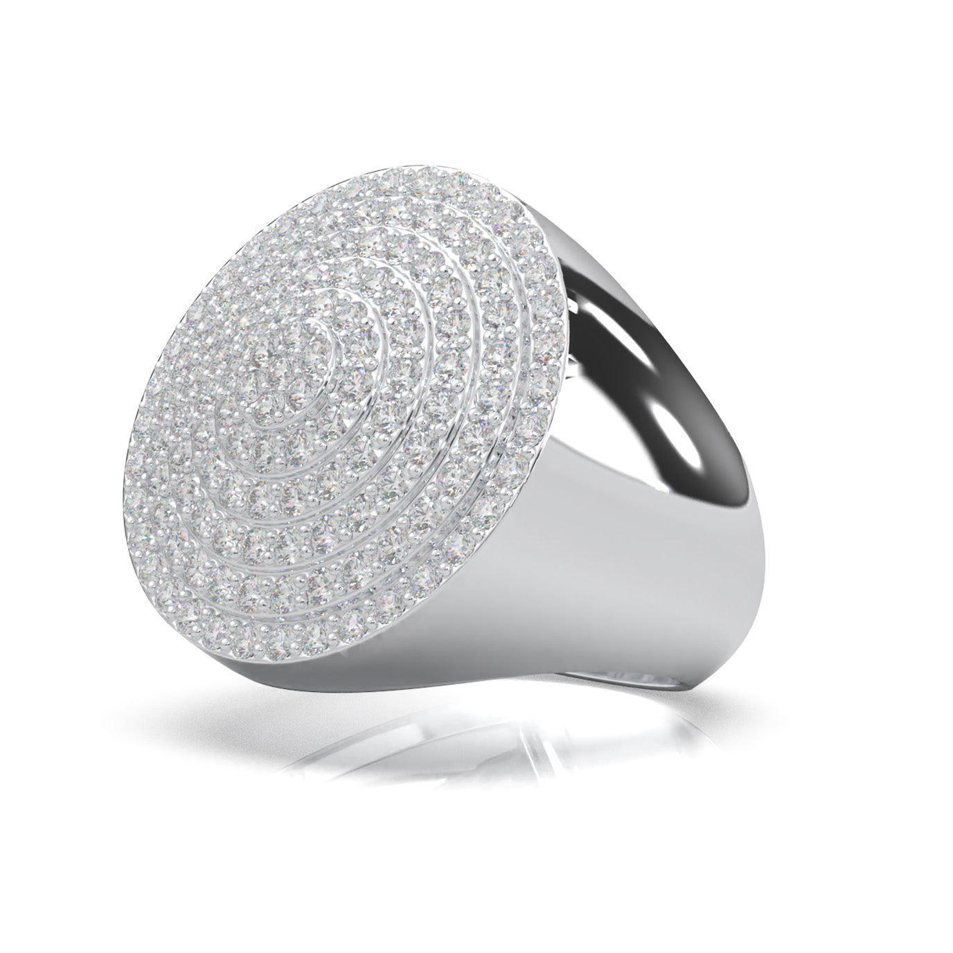 2.90 ct Moissanite Statement Mens Rings in 14k White Gold