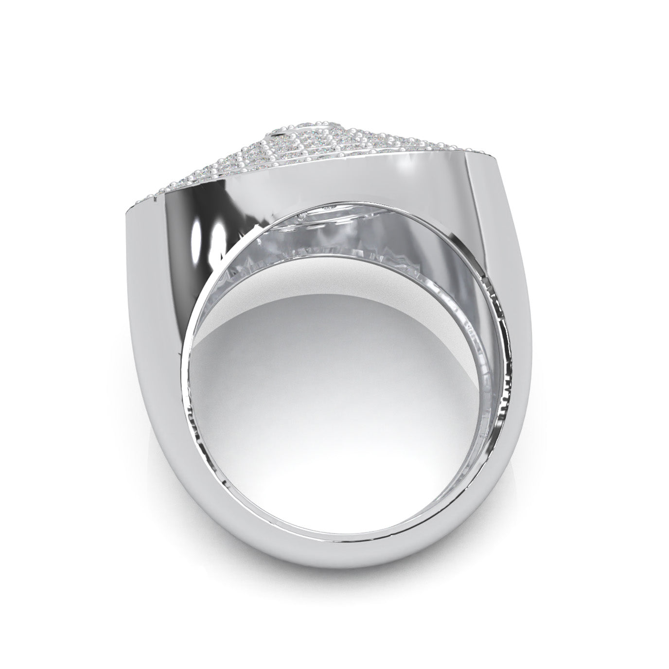 2.90 ct Moissanite Statement Mens Rings in 14k White Gold