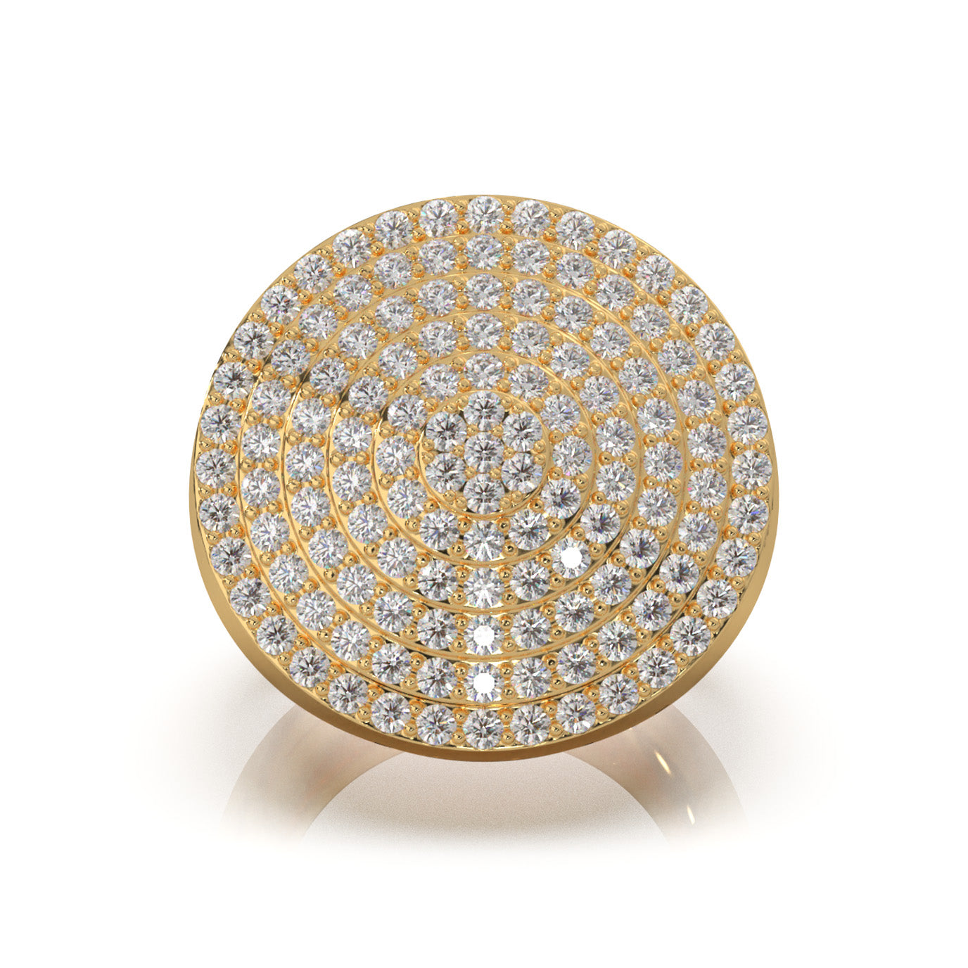 2.90 ct Moissanite Statement Mens Rings in 10k Yellow Gold