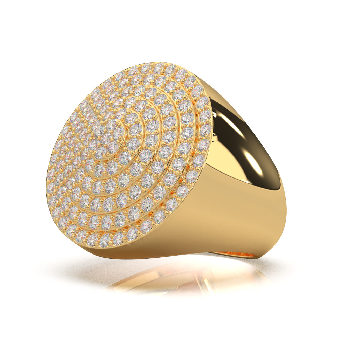 2.90 ct Lab Grown Diamond Statement Mens Rings in 14k Yellow Gold