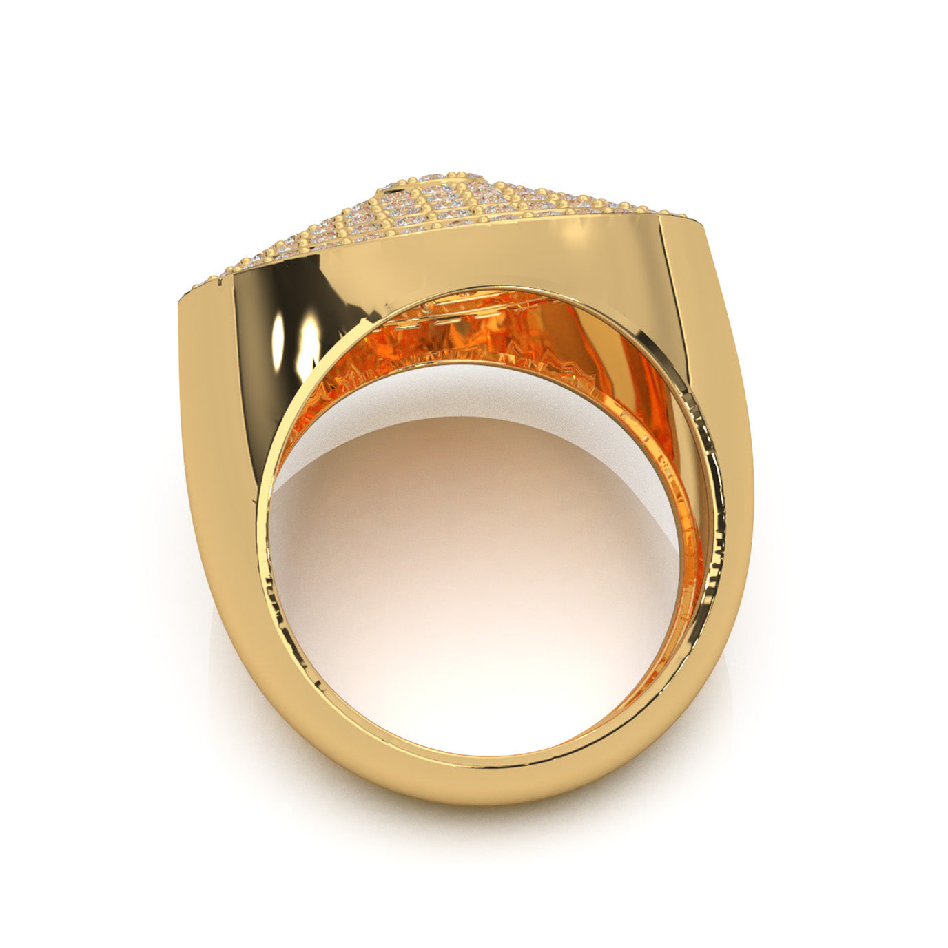 2.90 ct Lab Grown Diamond Statement Mens Rings in 14k Yellow Gold