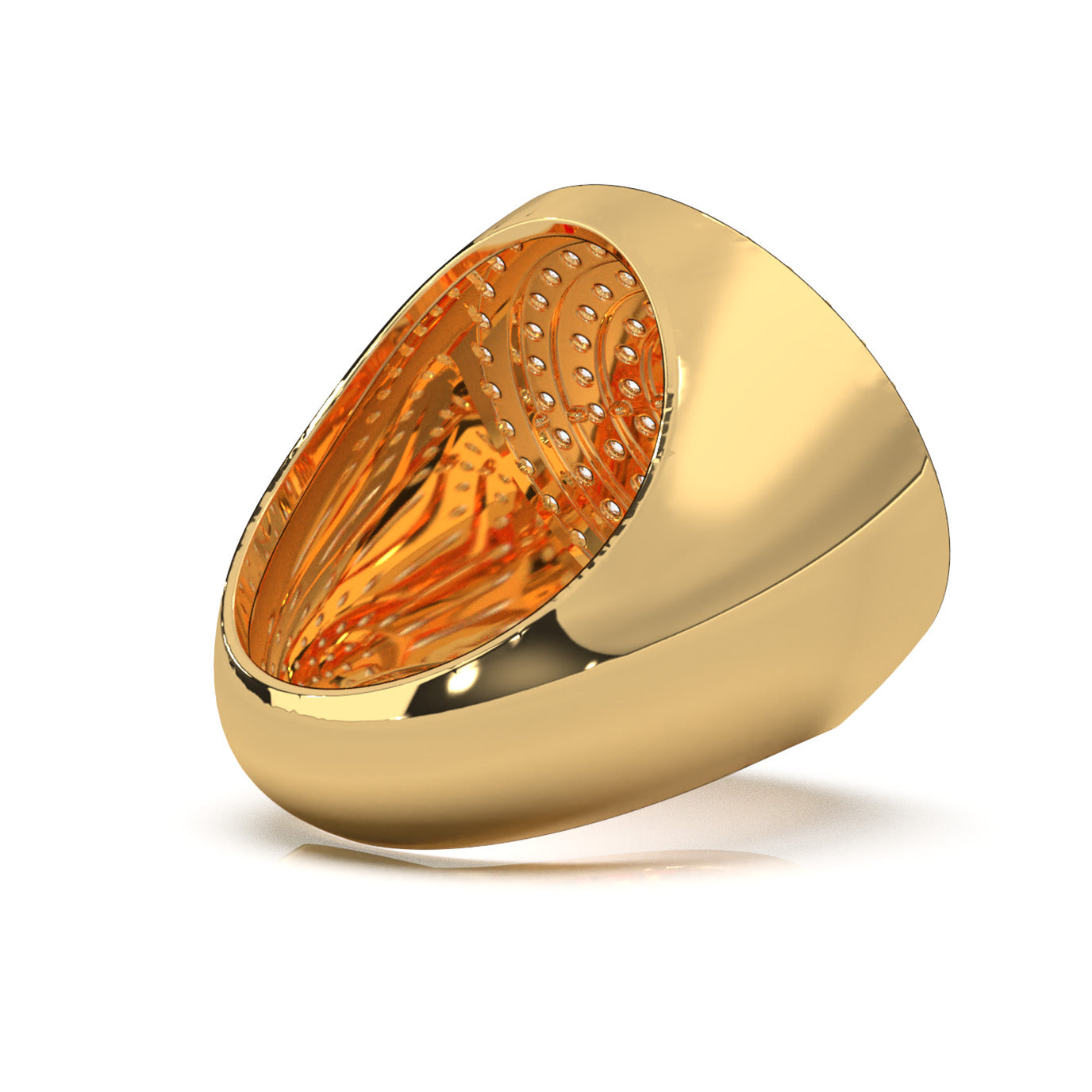 2.90 ct Lab Grown Diamond Statement Mens Rings in 14k Yellow Gold