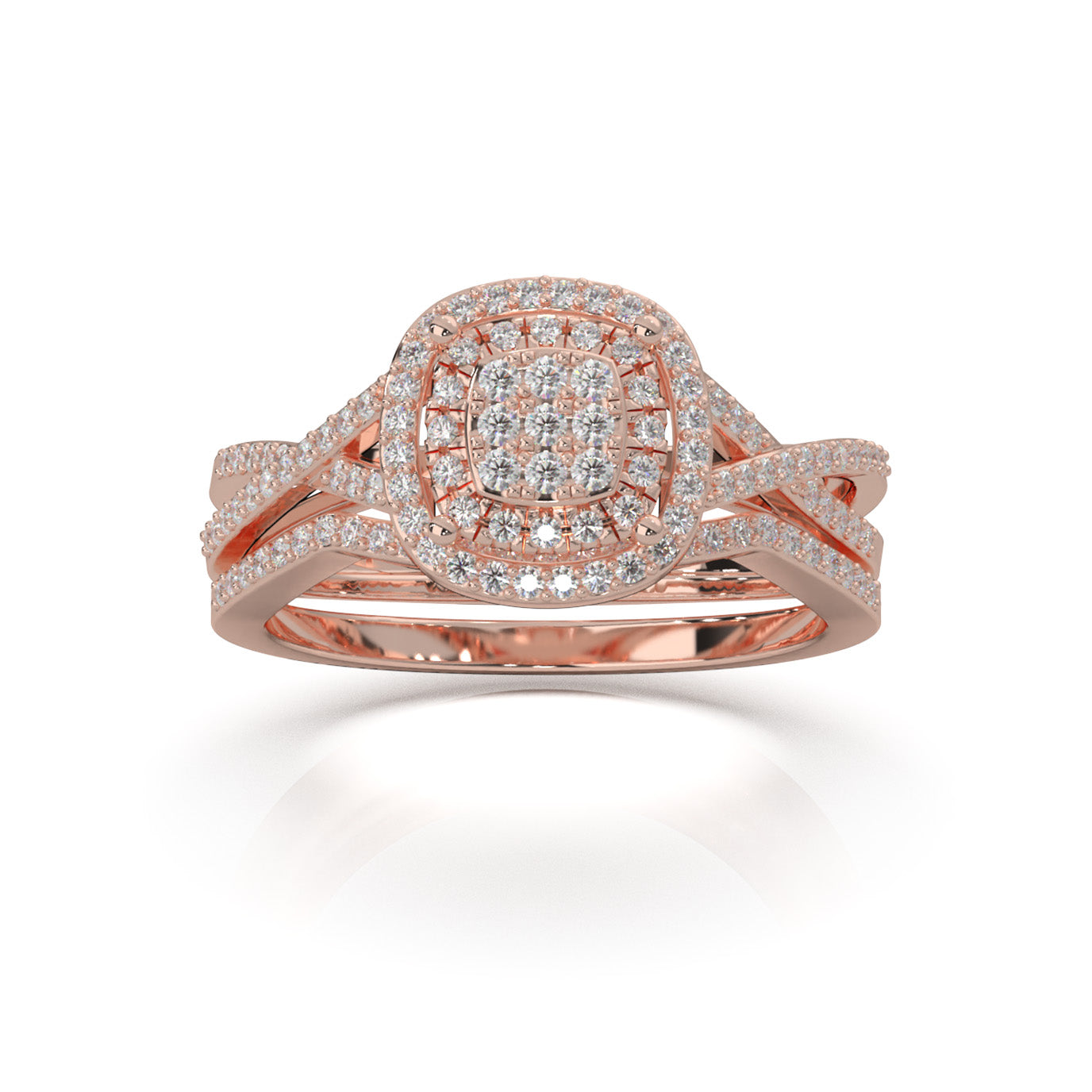 0.60 ct Natural Diamond Engagement Sets in 14k Rose Gold