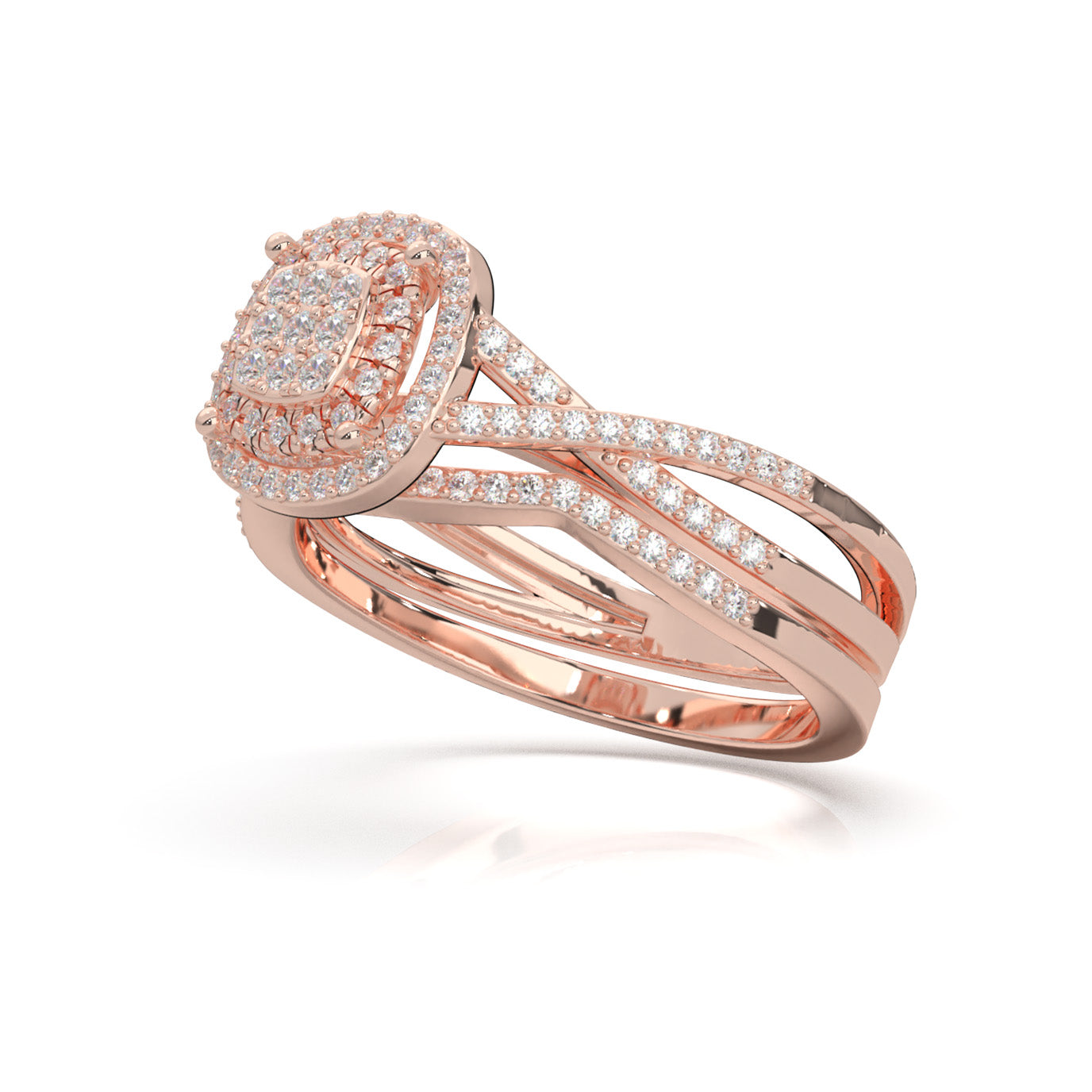 0.60 ct Moissanite Engagement Sets in 14k Rose Gold