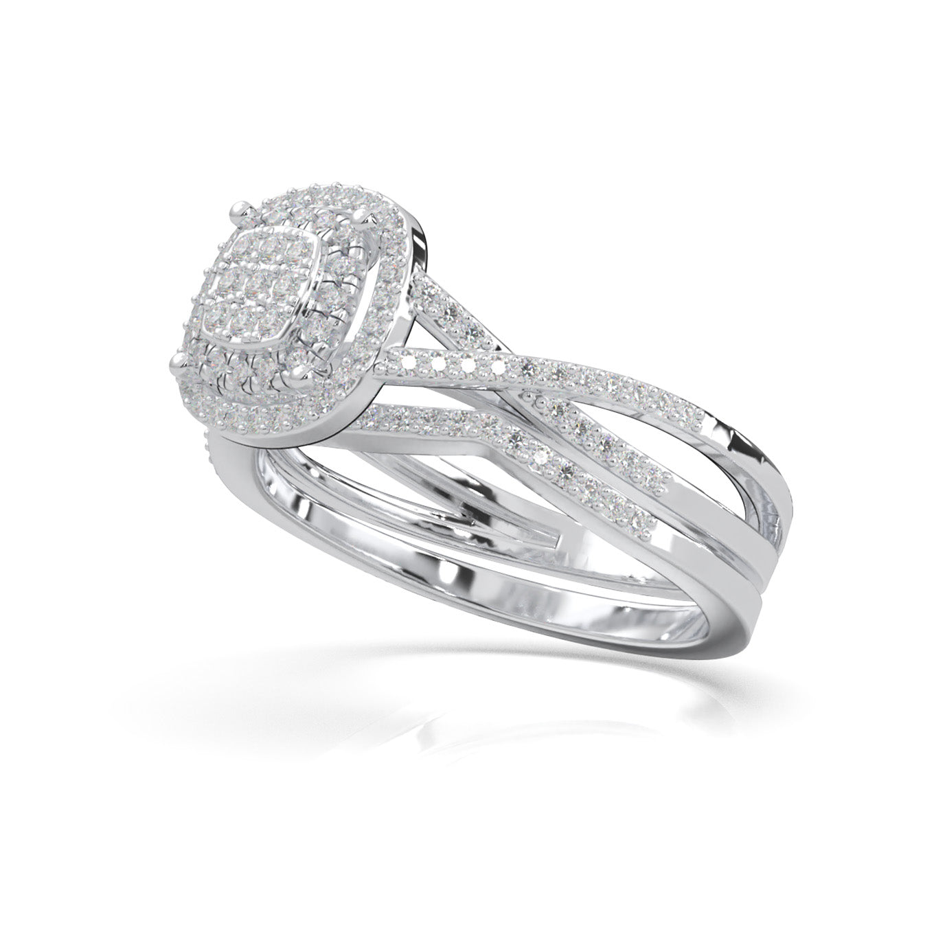 0.60 ct Natural Diamond Engagement Sets in 14k White Gold