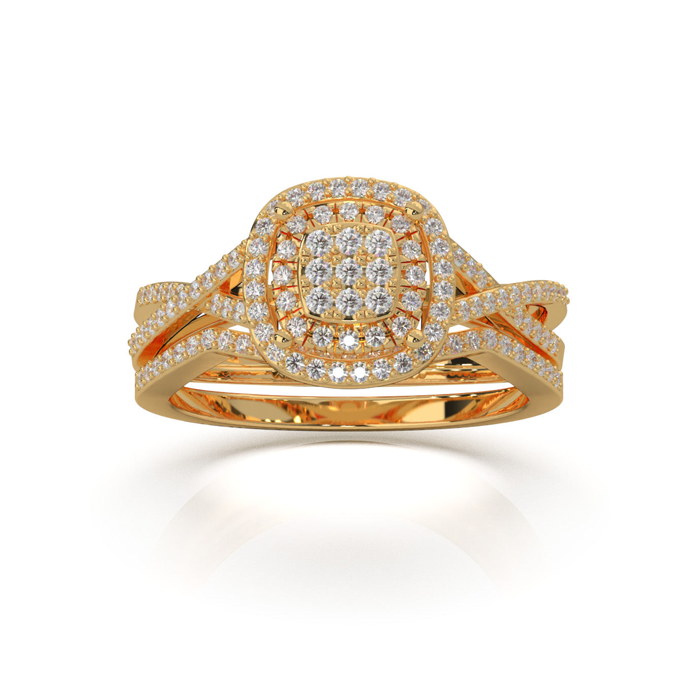 0.60 ct Natural Diamond Engagement Sets in 14k Yellow Gold