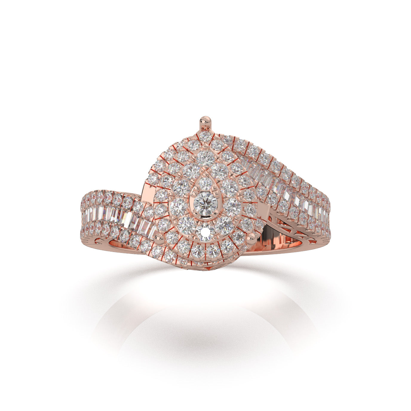 1.40 ct Moissanite Engagement Rings in 10k Rose Gold