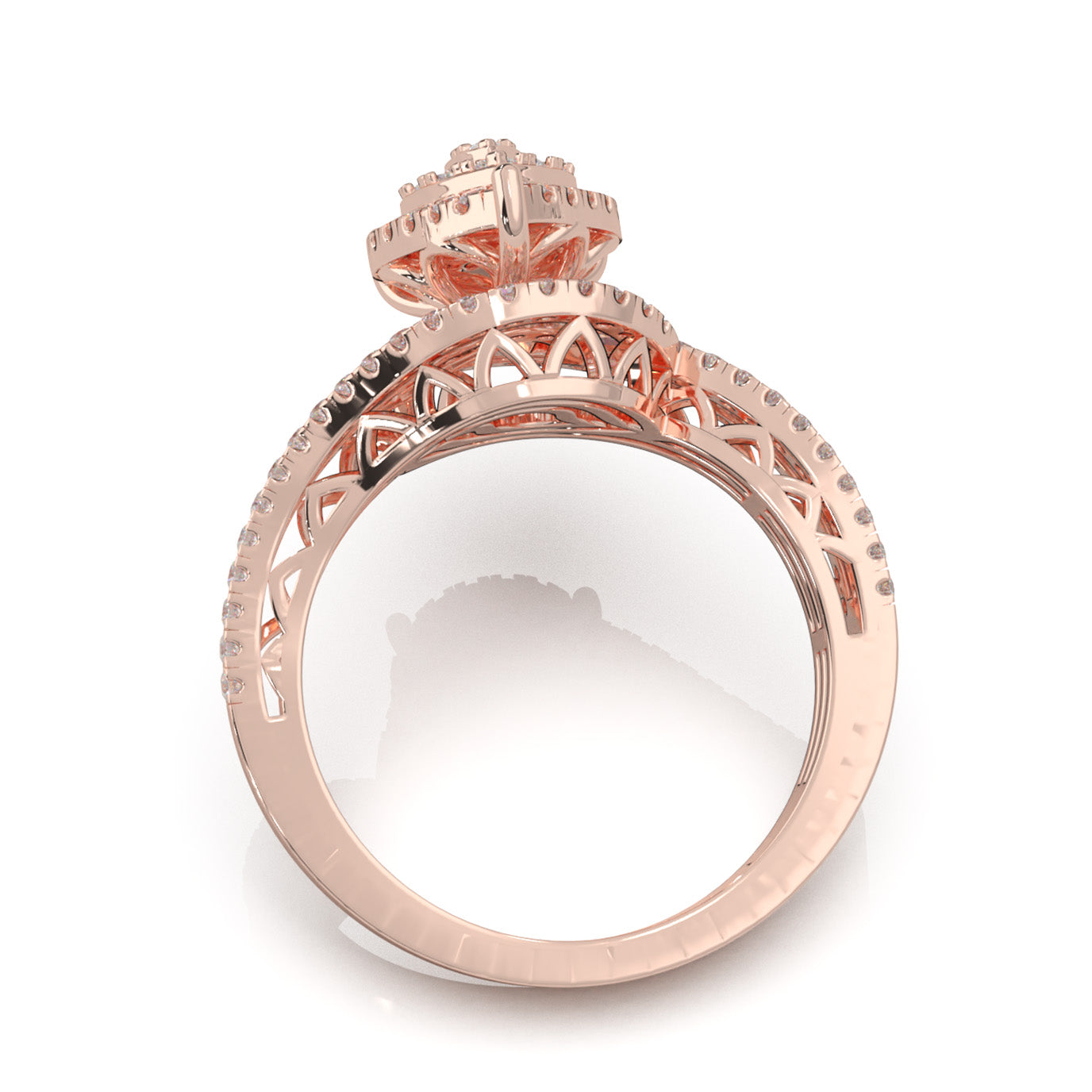 1.40 ct Moissanite Engagement Rings in 14k Rose Gold