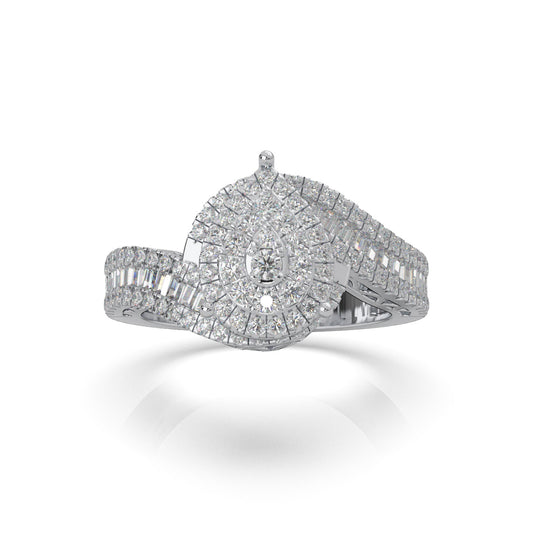 1.40 ct Moissanite Engagement Rings in 10k White Gold