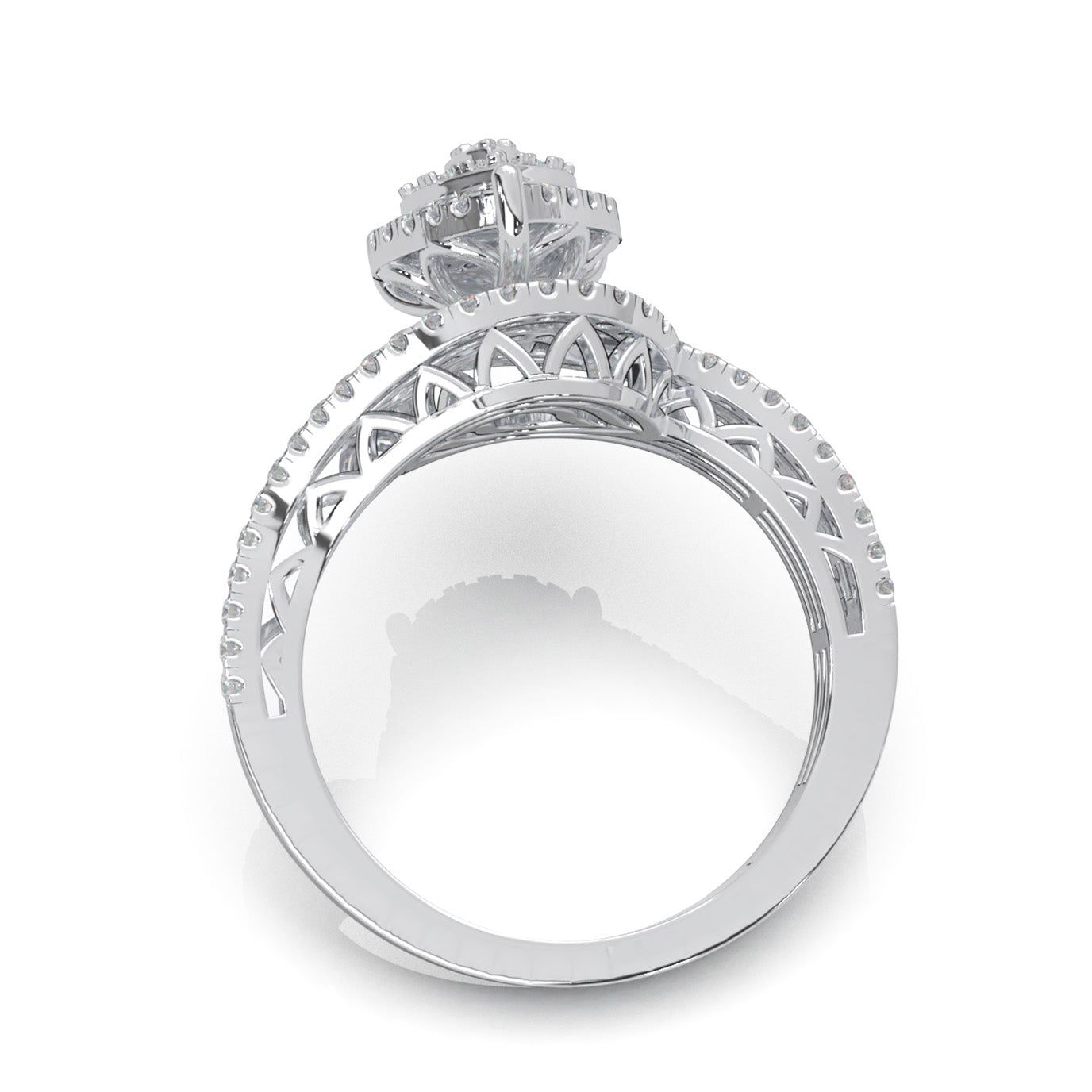 1.40 ct Moissanite Engagement Rings in 14k White Gold