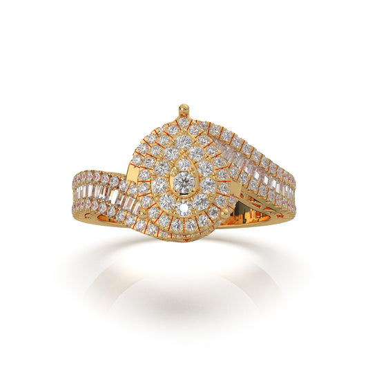 1.40 ct Moissanite Engagement Rings in 10k Yellow Gold