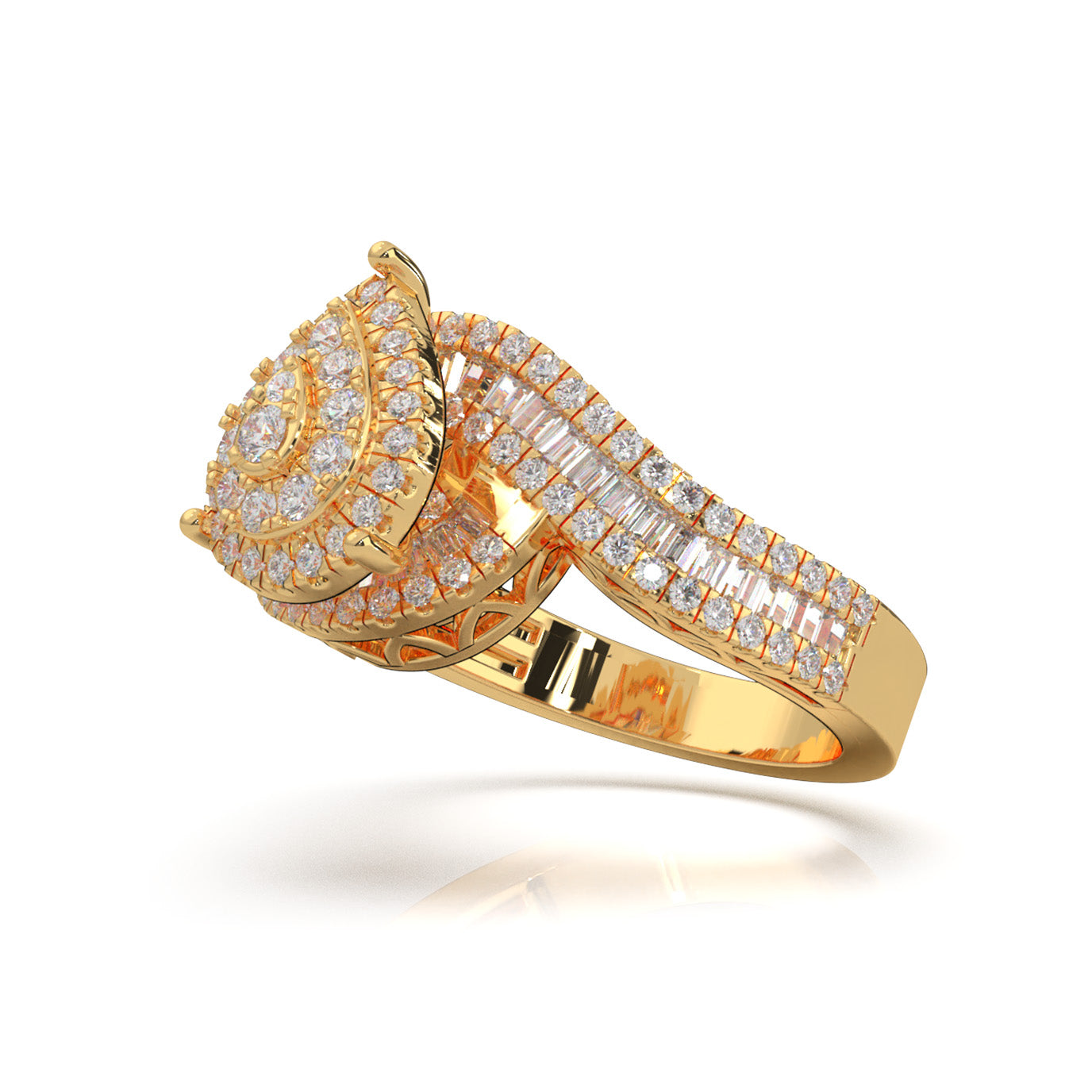 1.40 ct Natural Diamond Engagement Rings in 14k Yellow Gold