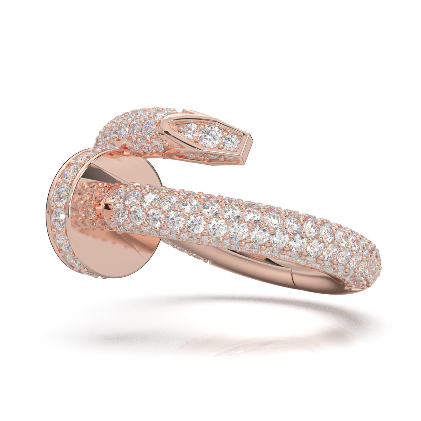 3.80 ct Natural Diamond Nail Rings in 10k Rose Gold