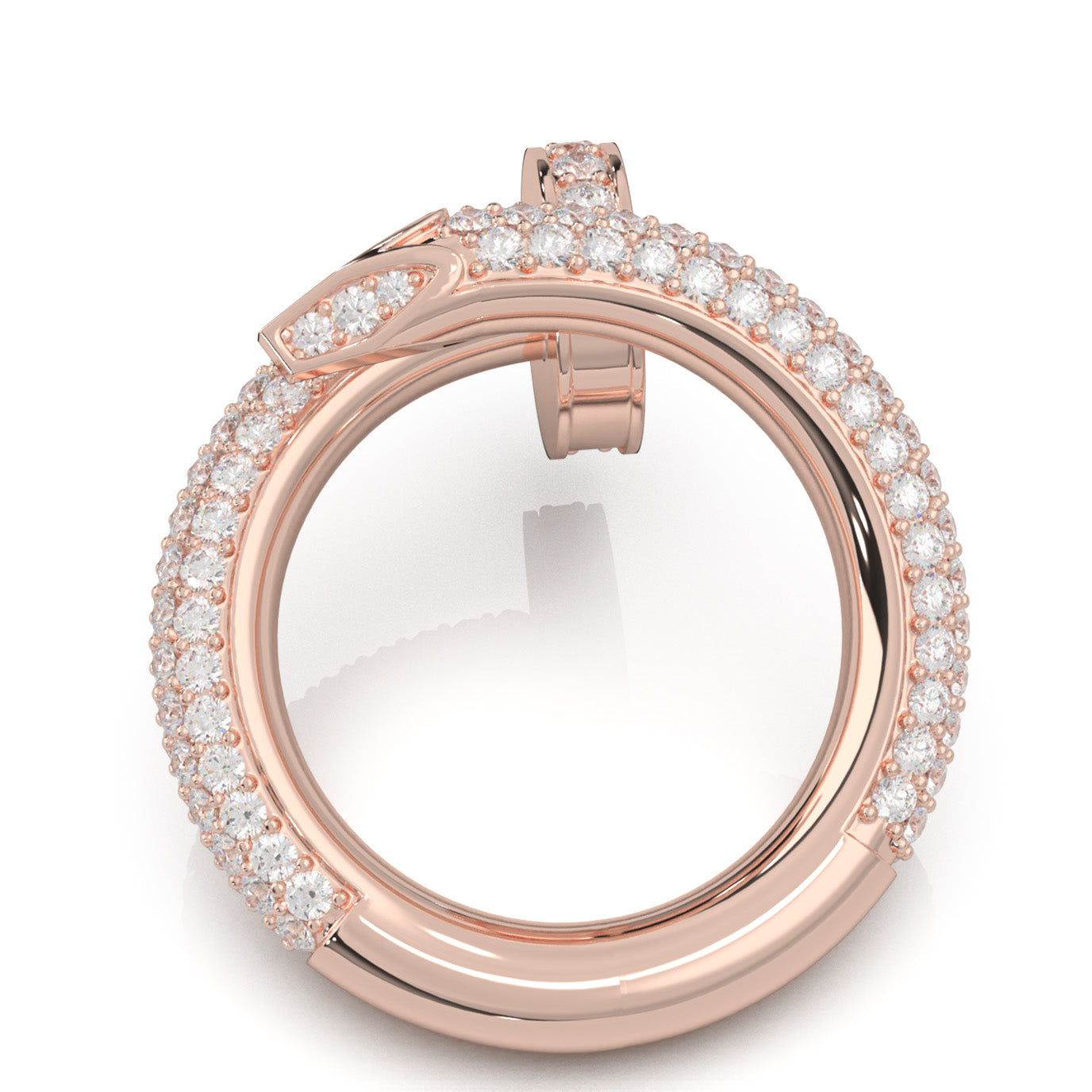 3.80 ct Lab Grown Diamond Nail Rings in 14k Rose Gold