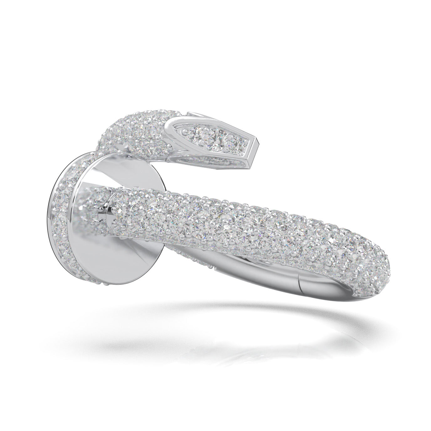 3.80 ct Natural Diamond Nail Rings in 14k White Gold