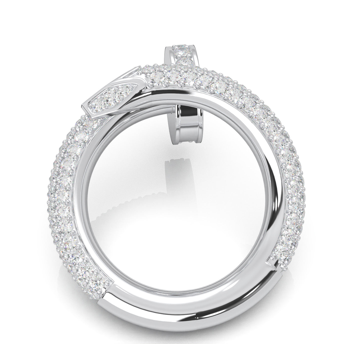 3.80 ct Moissanite Nail Rings in 10k White Gold