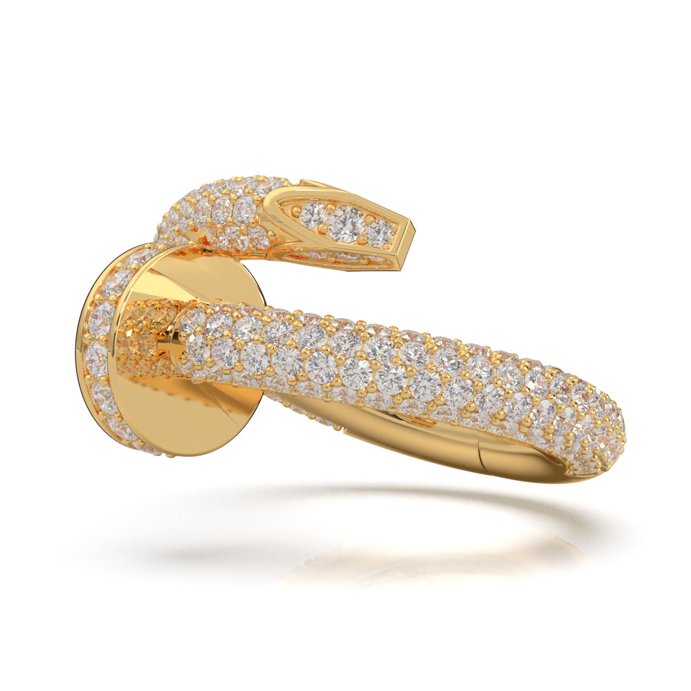 3.80 ct Moissanite Nail Rings in 14k Yellow Gold