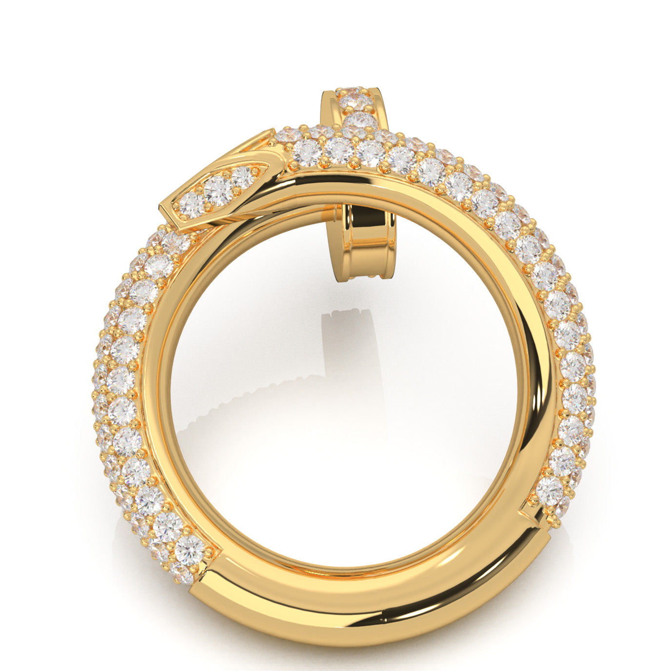 3.80 ct Lab Grown Diamond Nail Rings in 14k Yellow Gold