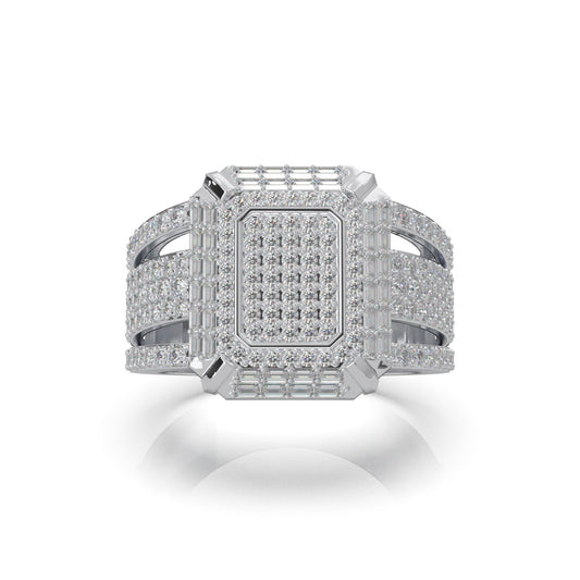 2.70 ct Natural Diamond Mens Rings in 14k White Gold