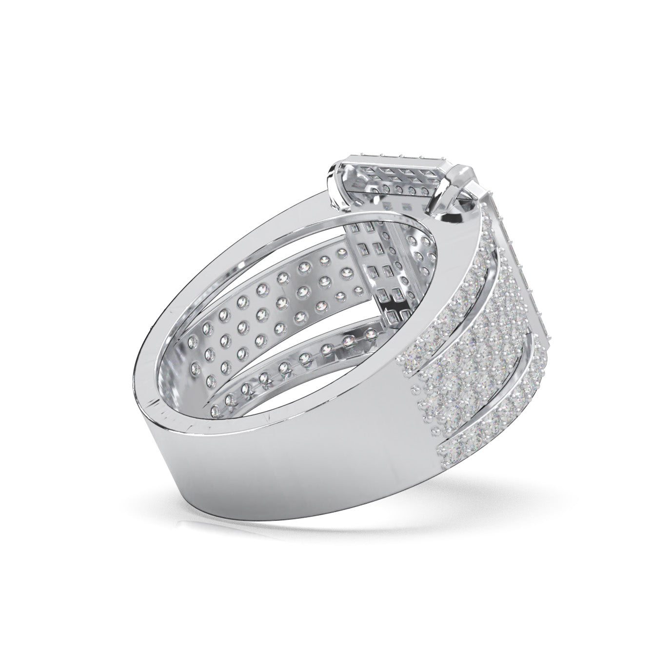 2.70 ct Moissanite Mens Rings in 14k White Gold