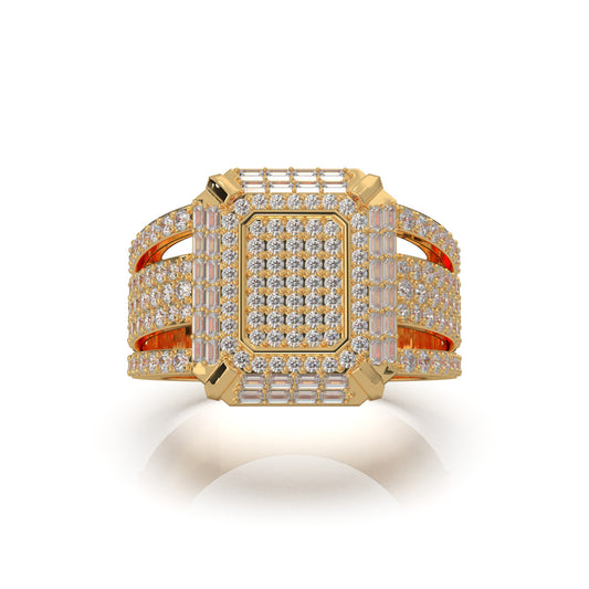 2.70 ct Natural Diamond Mens Rings in 10k Yellow Gold