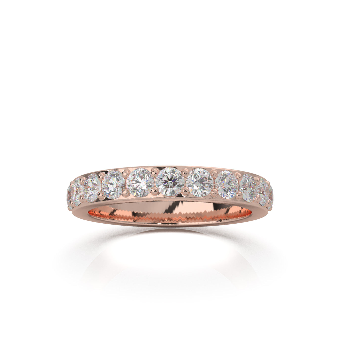 1.10 ct Natural Diamond Wedding Bands in 14k Rose Gold