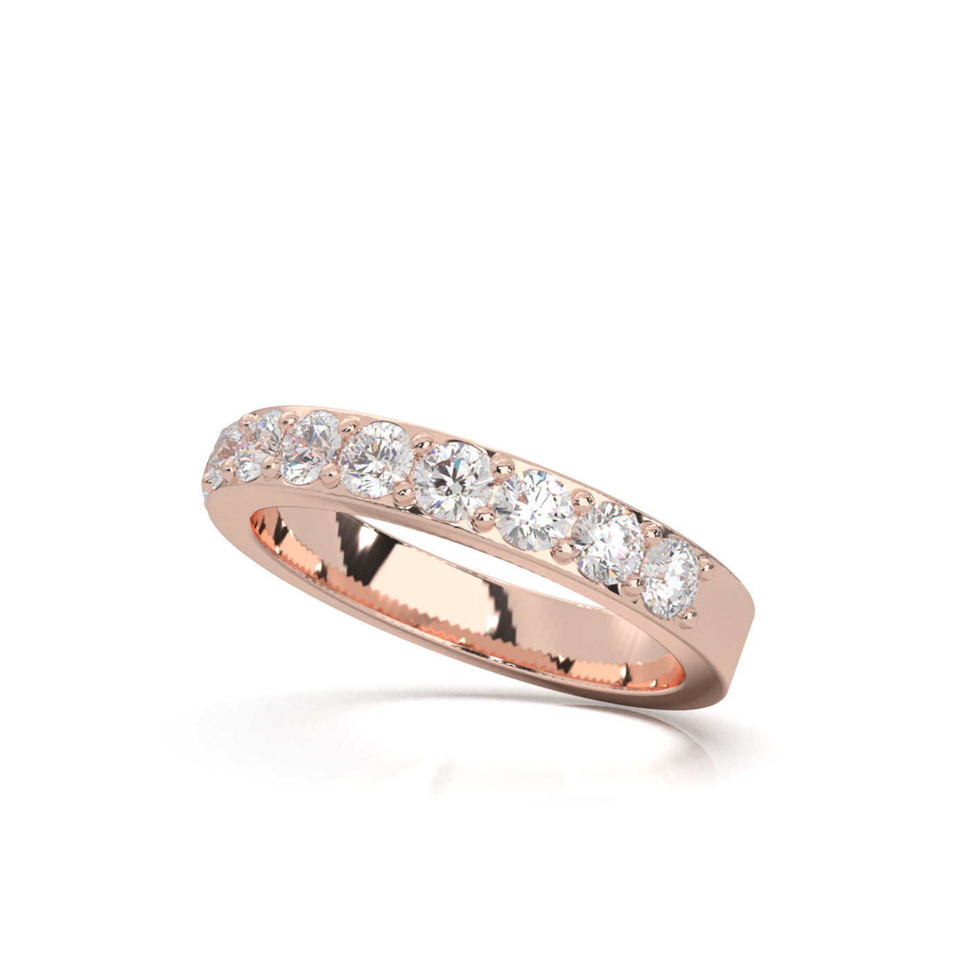 1.10 ct Moissanite Wedding Bands in 14k Rose Gold