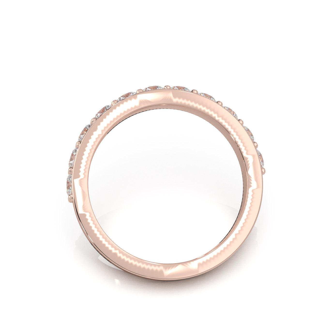 1.10 ct Natural Diamond Wedding Bands in 14k Rose Gold