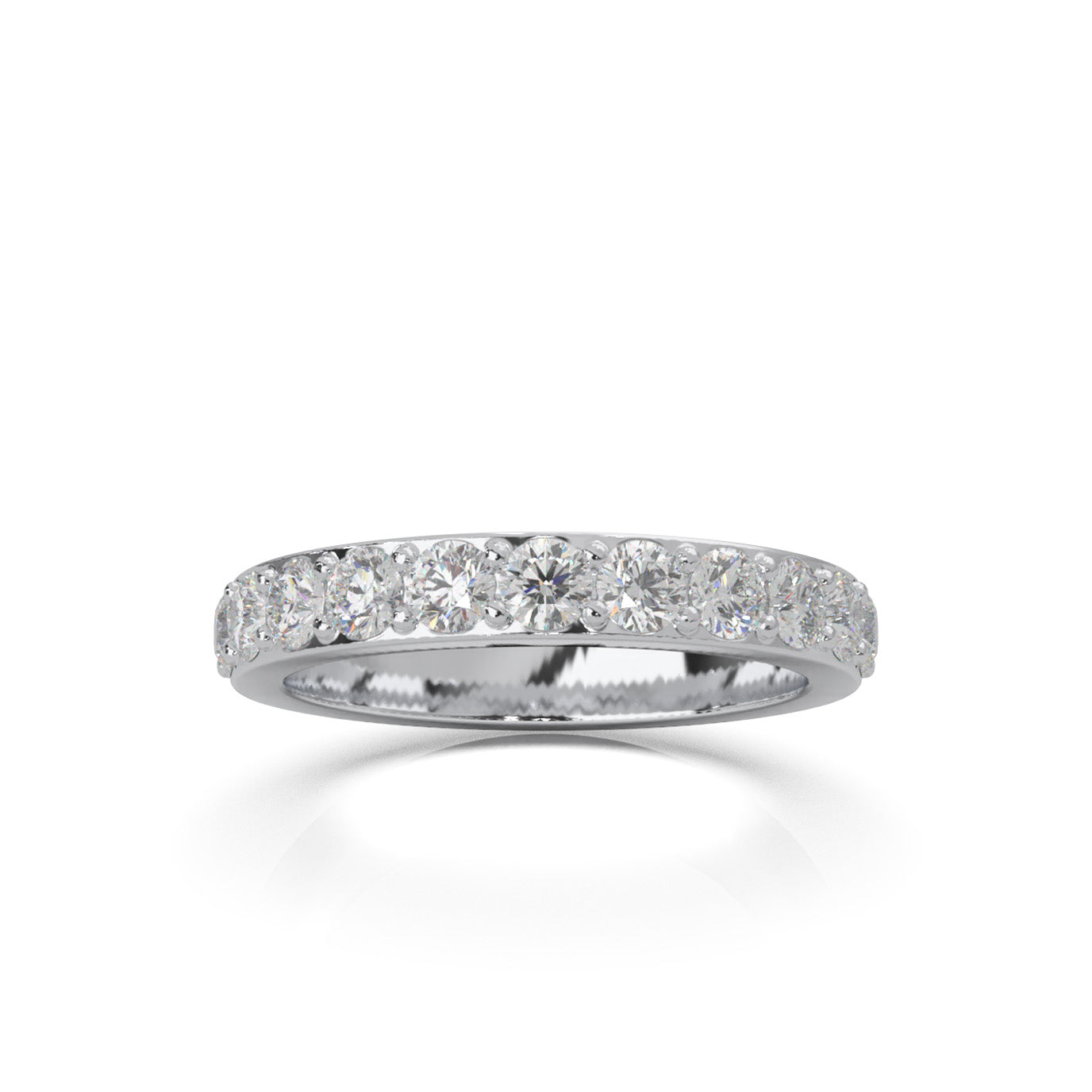 1.10 ct Moissanite Wedding Bands in 10k White Gold