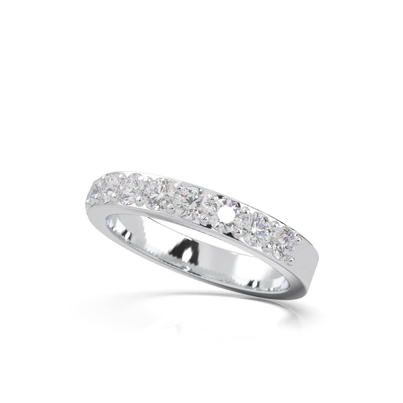 1.10 ct Moissanite Wedding Bands in 10k White Gold