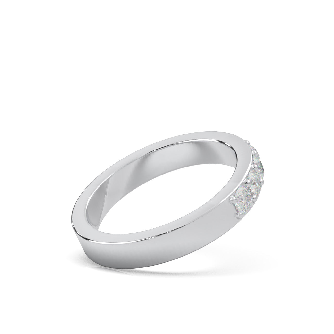 1.10 ct Natural Diamond Wedding Bands in 10k White Gold