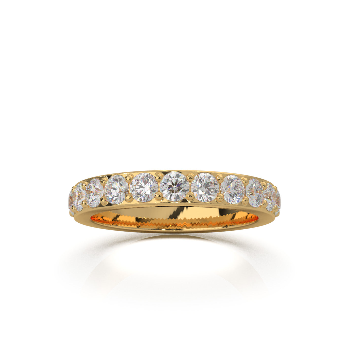 1.10 ct Moissanite Wedding Bands in 10k Yellow Gold