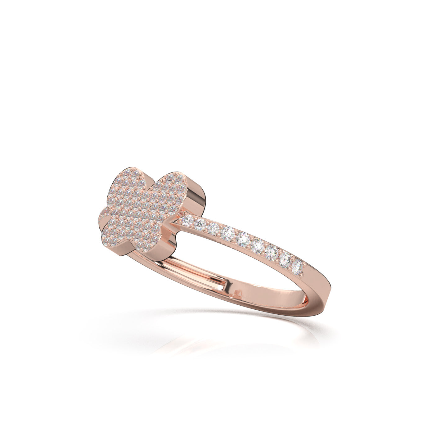 0.40 ct Moissanite Fancy Rings in 14k Rose Gold