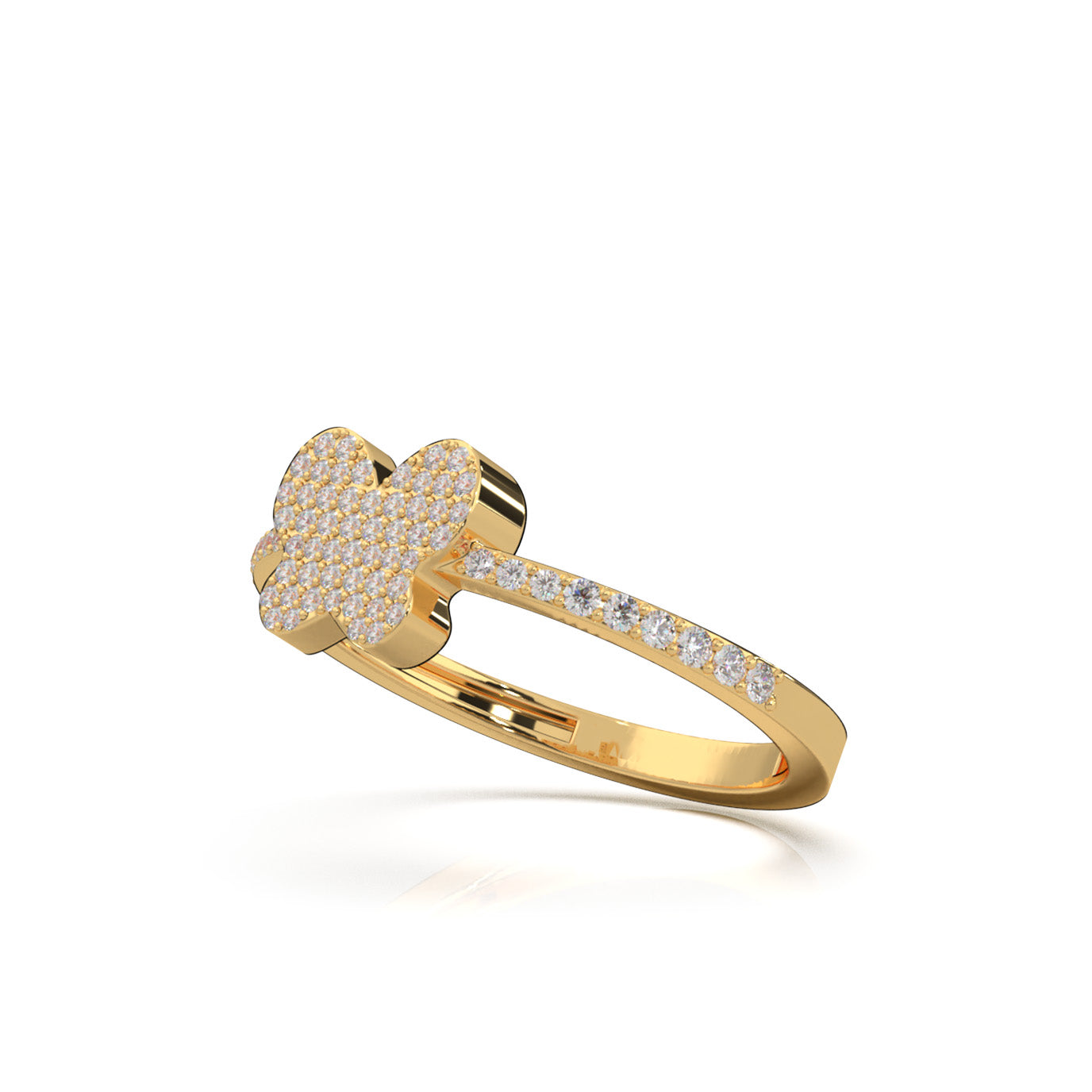 0.40 ct Moissanite Fancy Rings in 10k Yellow Gold