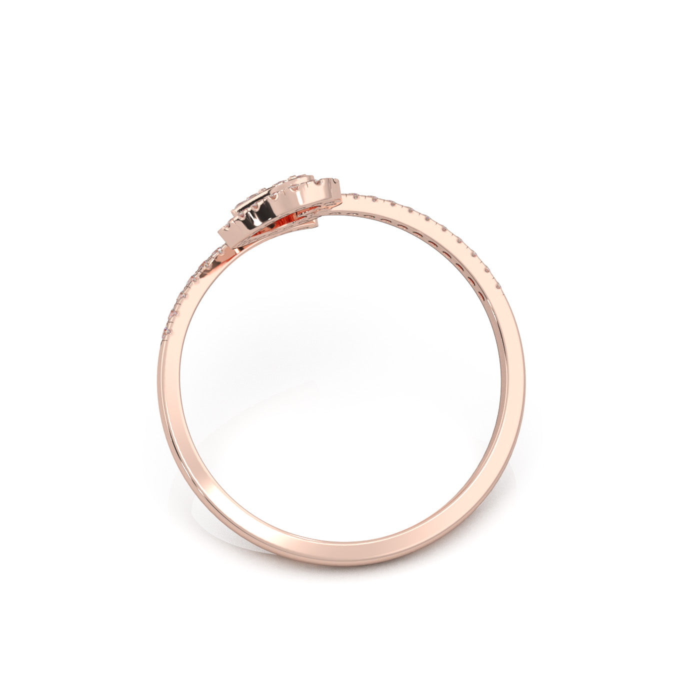 0.25 ct Moissanite Fancy Rings in 10k Rose Gold