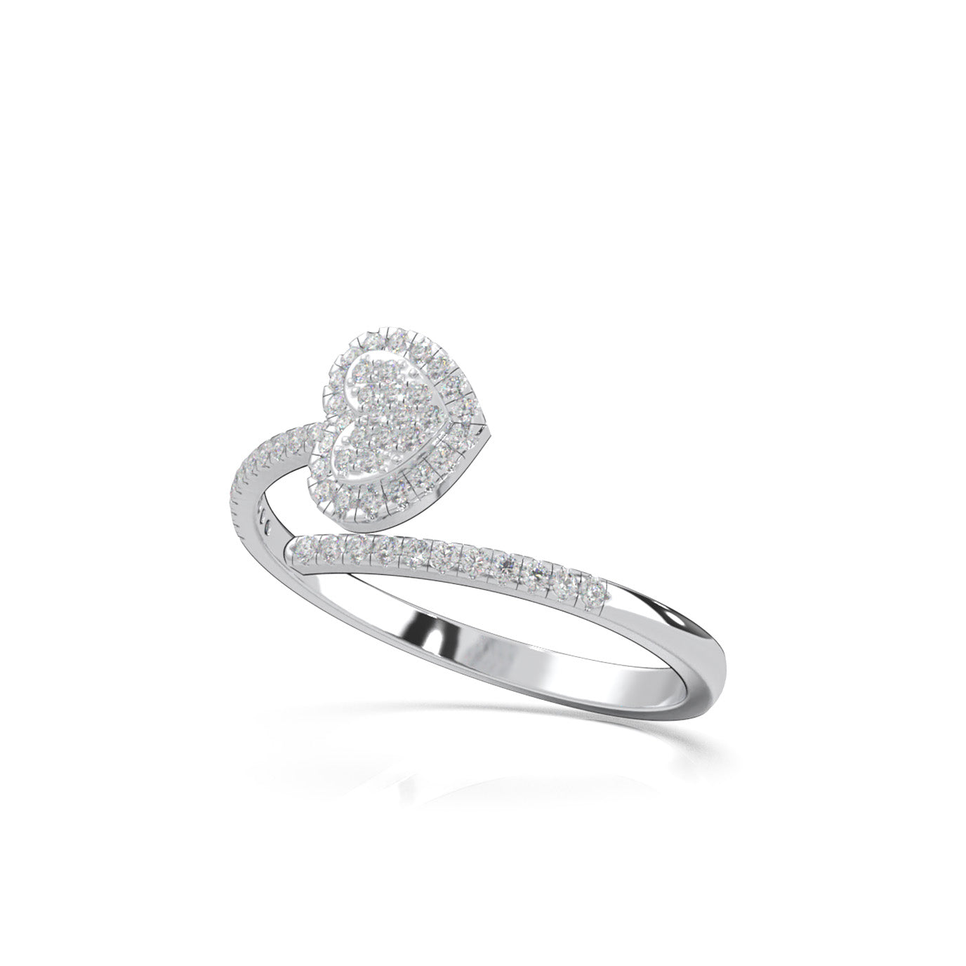 0.25 ct Natural Diamond Fancy Rings in 14k White Gold
