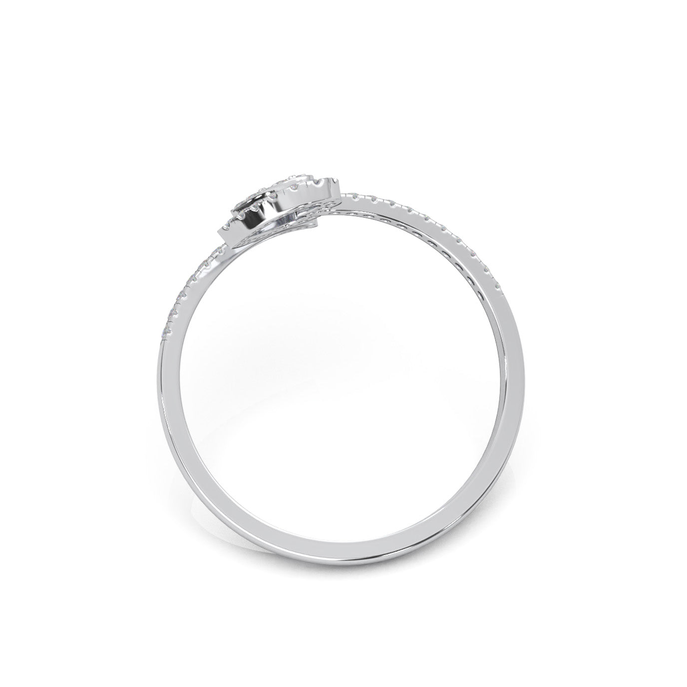 0.25 ct Moissanite Fancy Rings in 14k White Gold